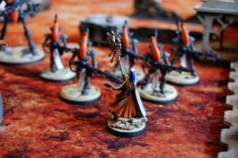 The Xeno witchmaster commanding his spirit warrior warband of corsairs.